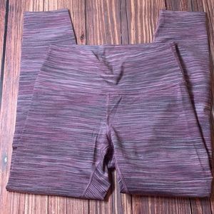 Lululemon Pink Striped Leggings sz 8